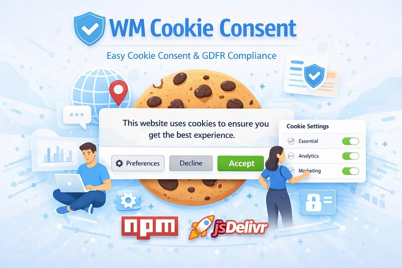 WM Cookie Consent for website GDPR, DPDP and CCPA compliants by Wikimint