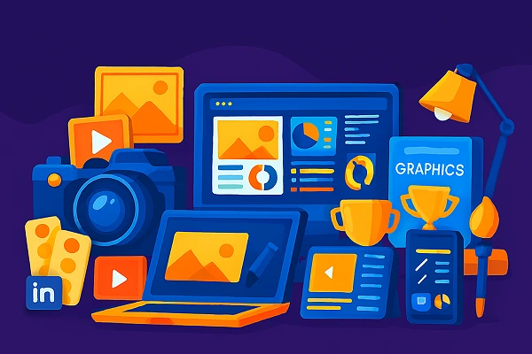 Graphics bundle with royalty-free images, illustrations, icons, templates, and multimedia assets for creative projects and marketing campaigns.